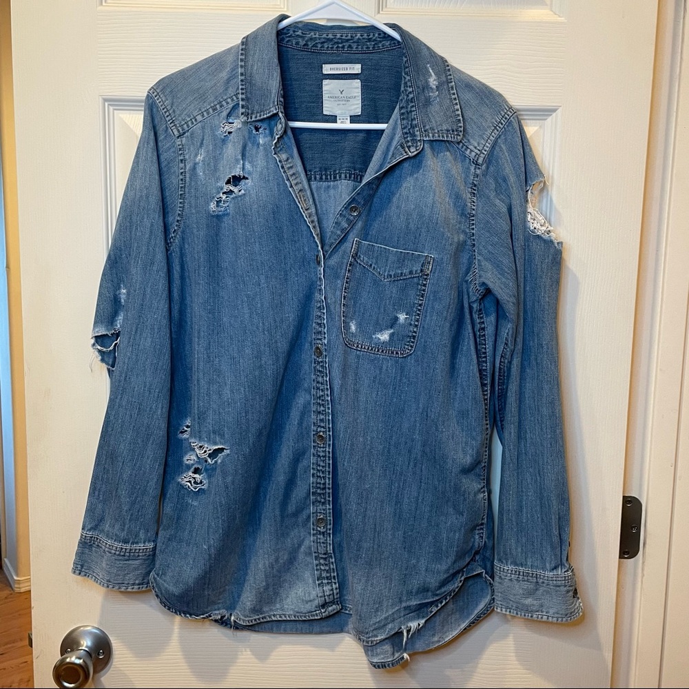 Distressed American Eagle Jean Jacket